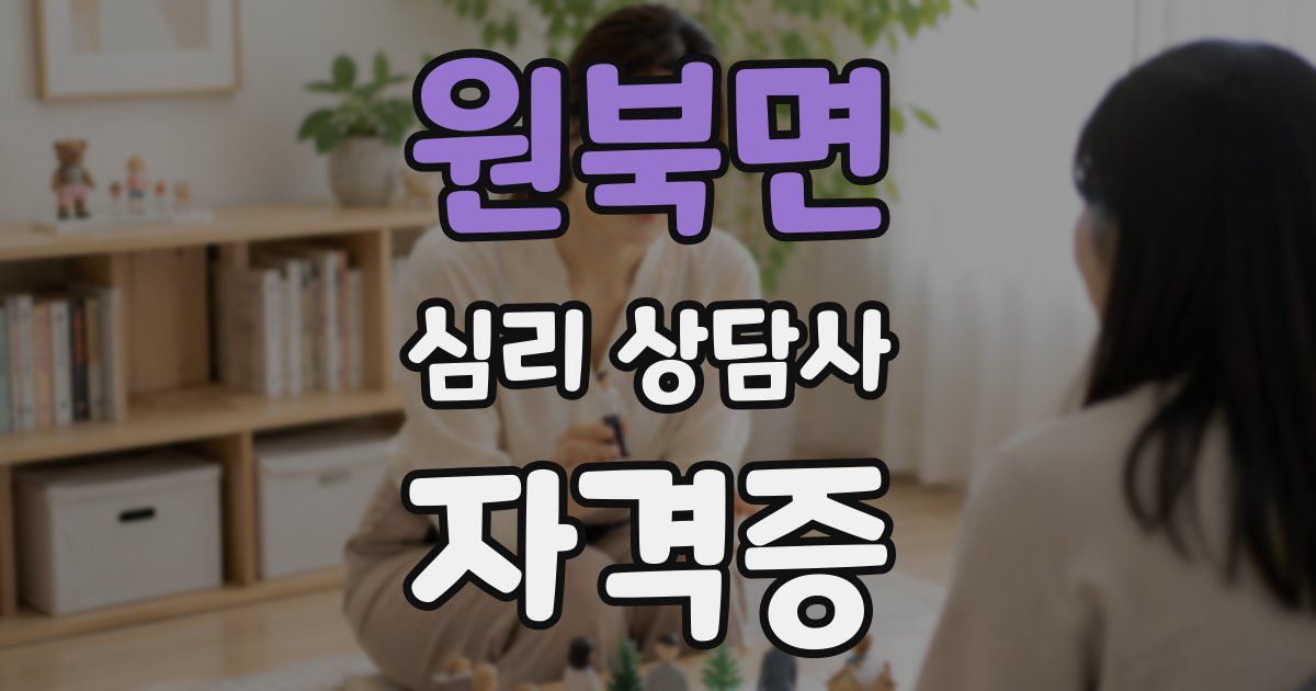 원북면 심리 상담사 자격증