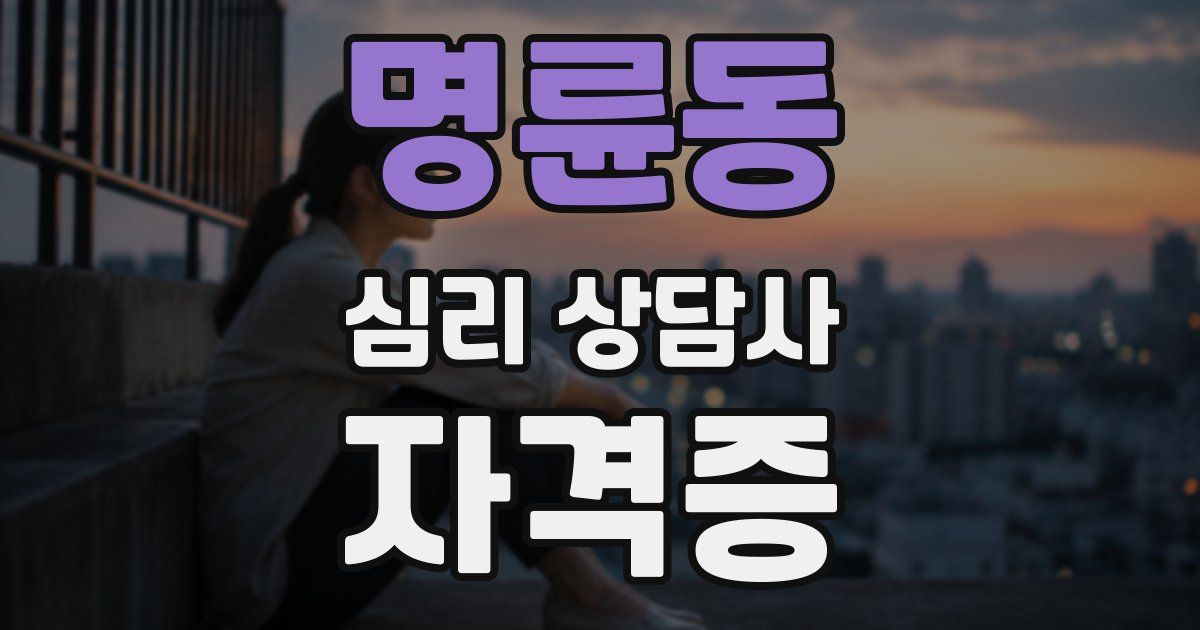 명륜동 심리 상담사 자격증