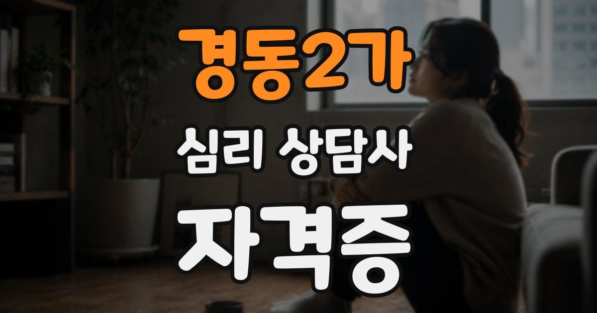 경동2가 심리 상담사 자격증
