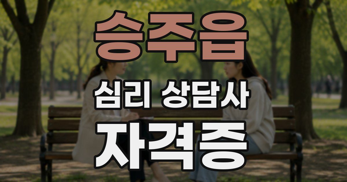 승주읍 심리 상담사 자격증