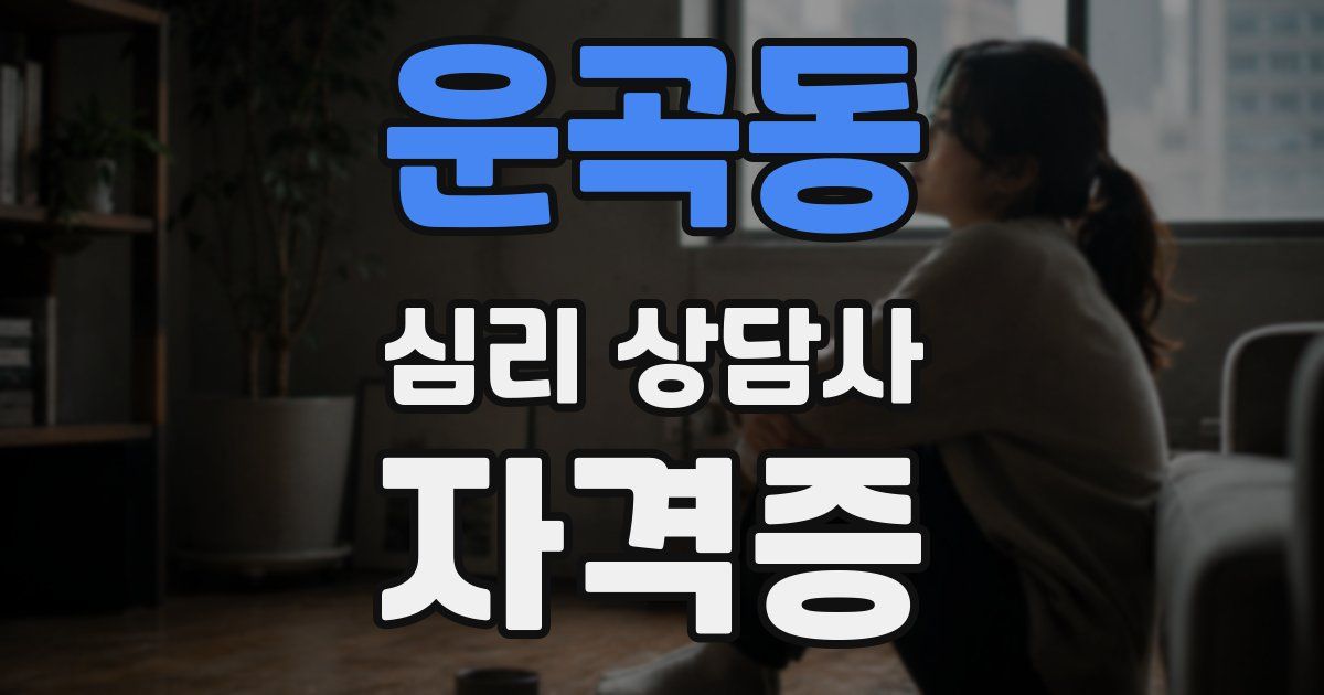 운곡동 심리 상담사 자격증