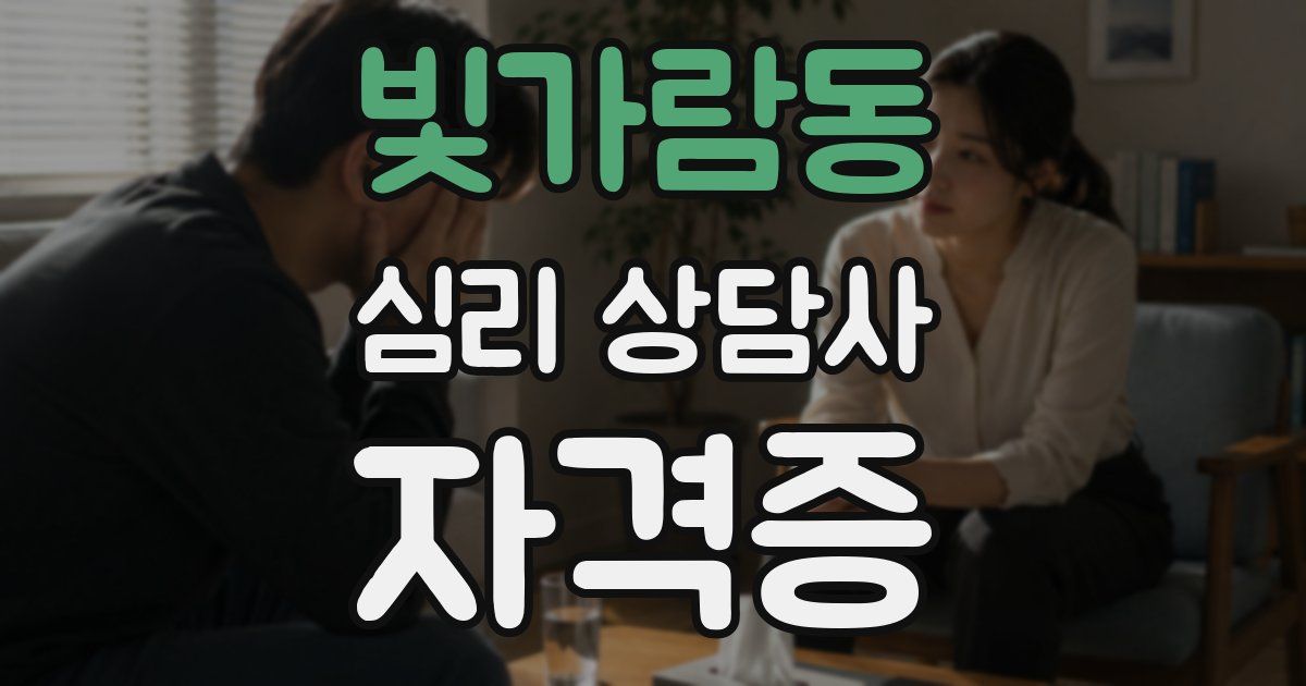 빛가람동 심리 상담사 자격증