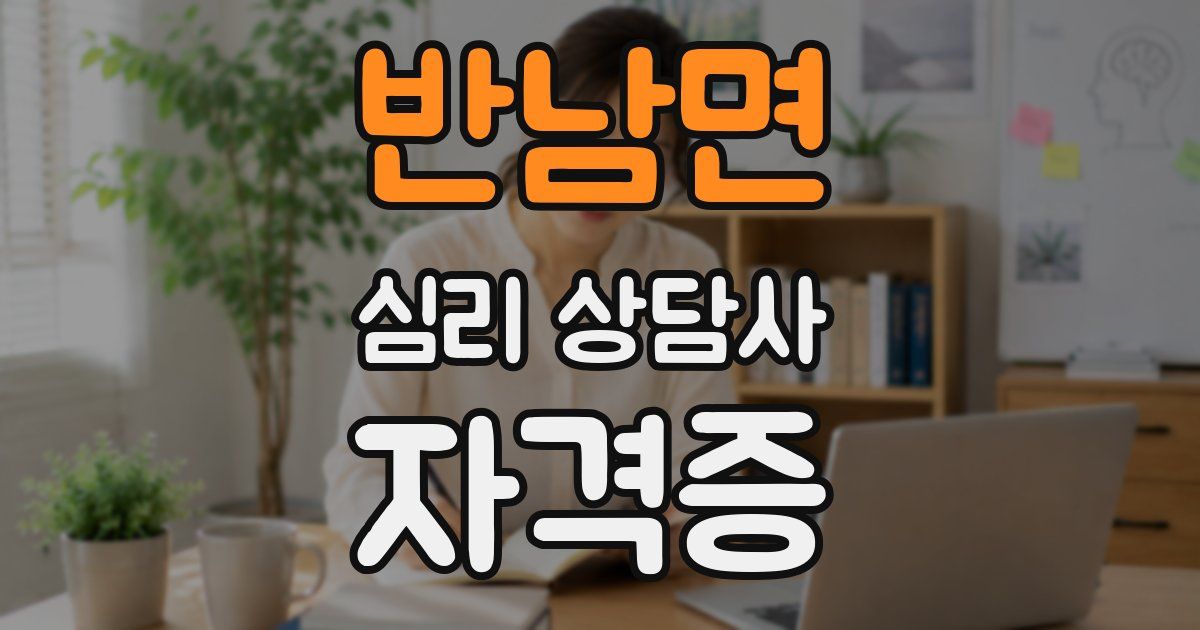 반남면 심리 상담사 자격증