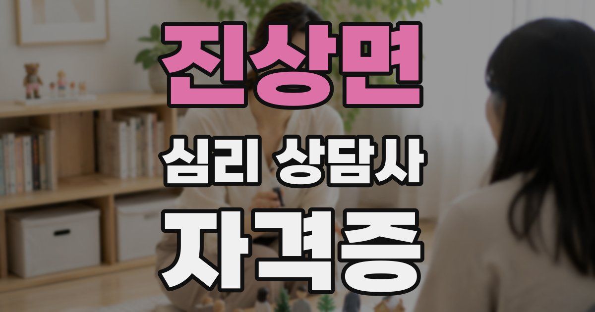 진상면 심리 상담사 자격증