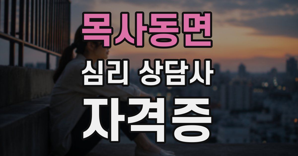 목사동면 심리 상담사 자격증