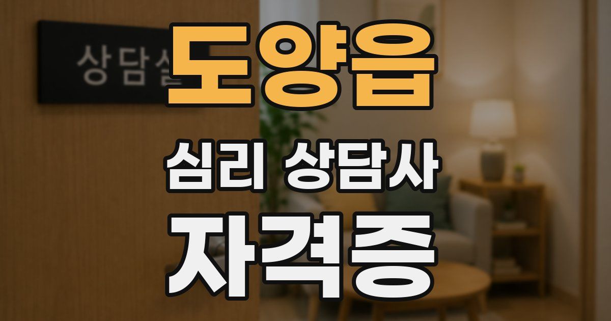 도양읍 심리 상담사 자격증