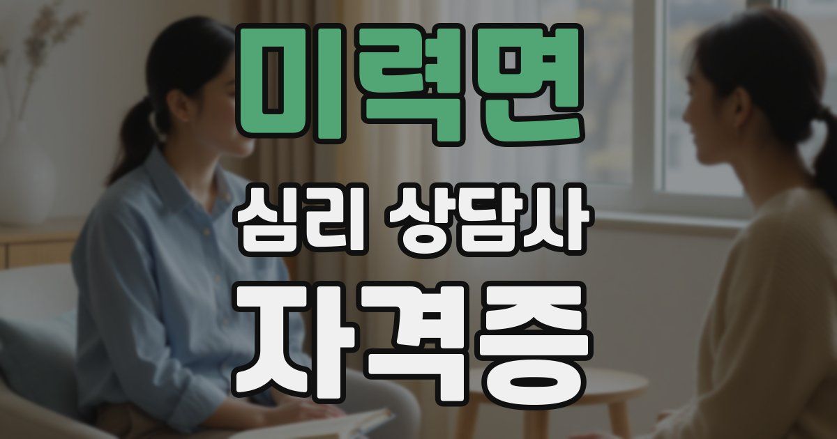 미력면 심리 상담사 자격증