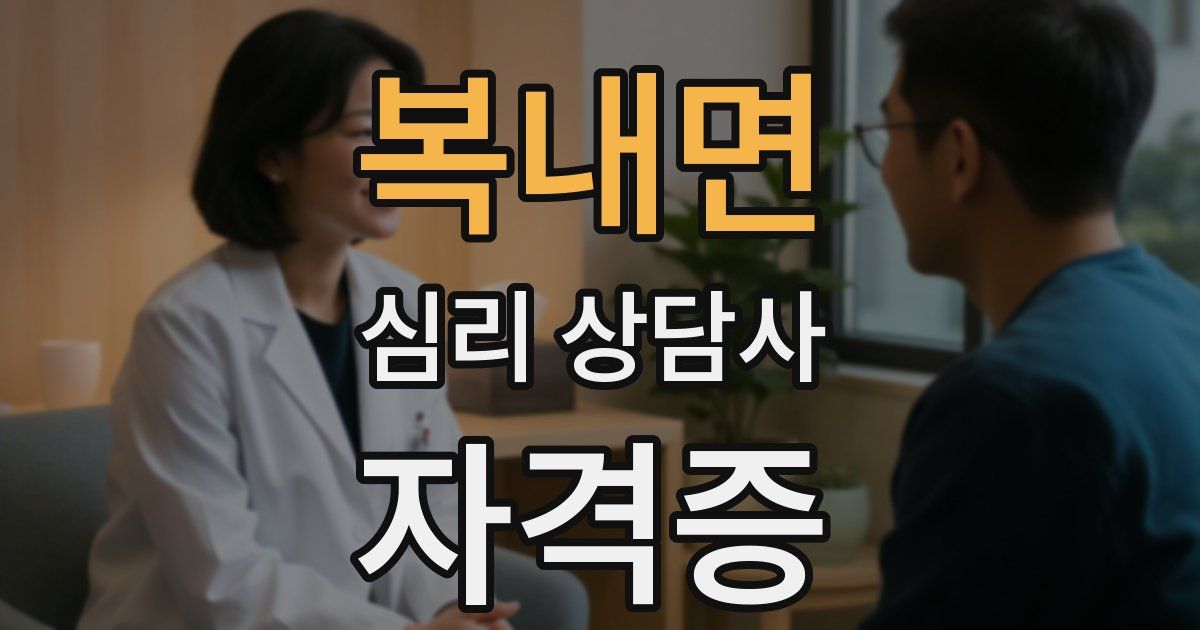 복내면 심리 상담사 자격증