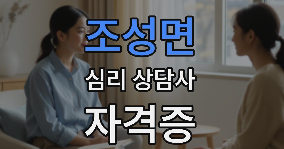 조성면 심리 상담사 자격증