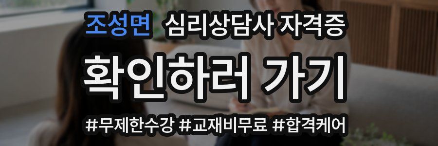 조성면 심리 상담사 자격증