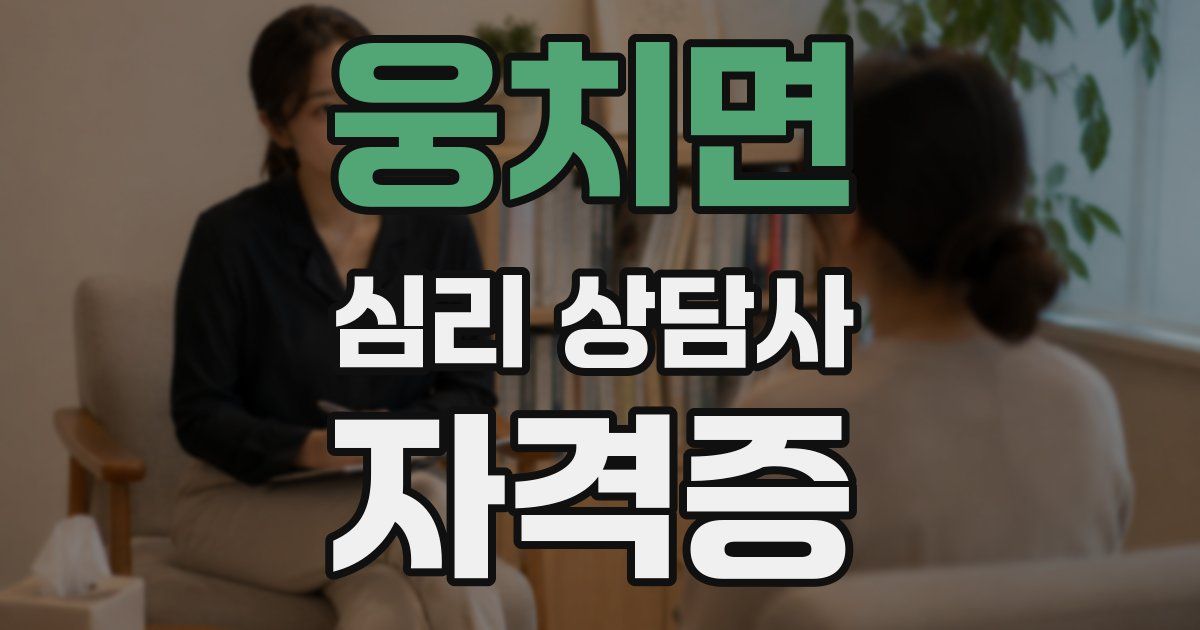웅치면 심리 상담사 자격증