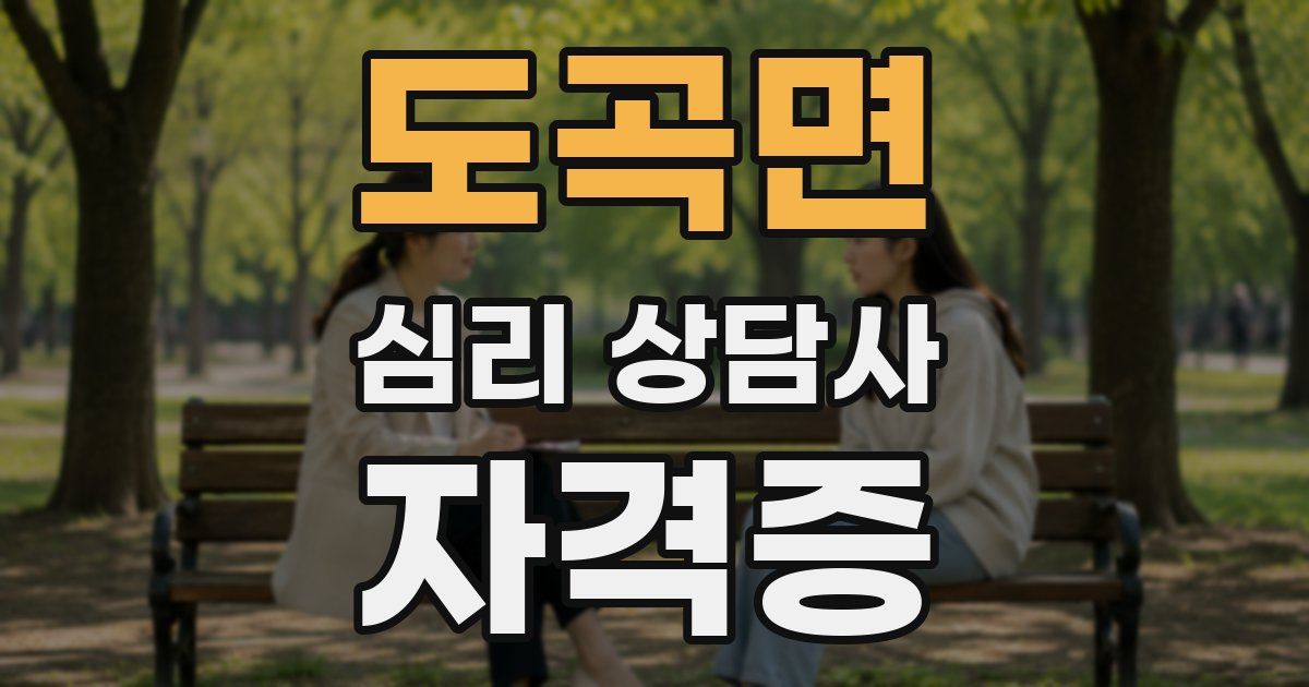 도곡면 심리 상담사 자격증