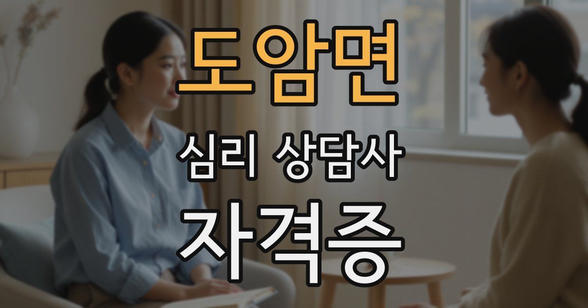 도암면 심리 상담사 자격증