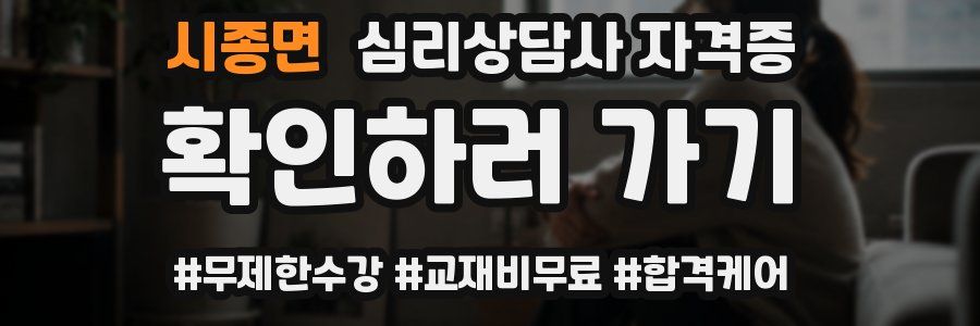 시종면 심리 상담사 자격증
