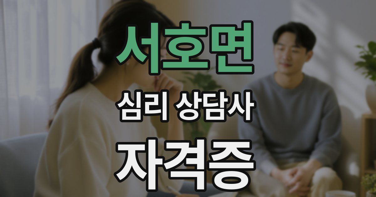 서호면 심리 상담사 자격증