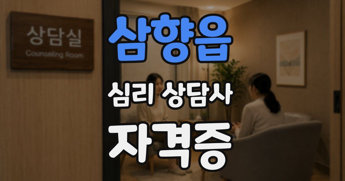 삼향읍 심리 상담사 자격증