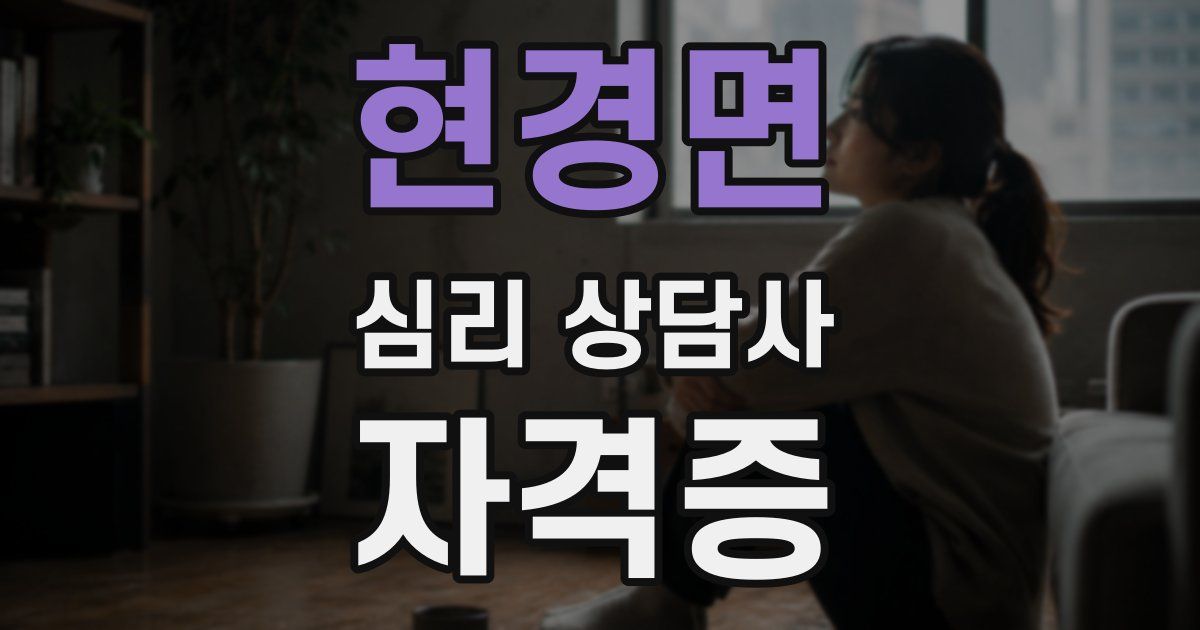 현경면 심리 상담사 자격증