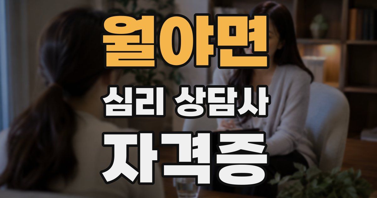 월야면 심리 상담사 자격증