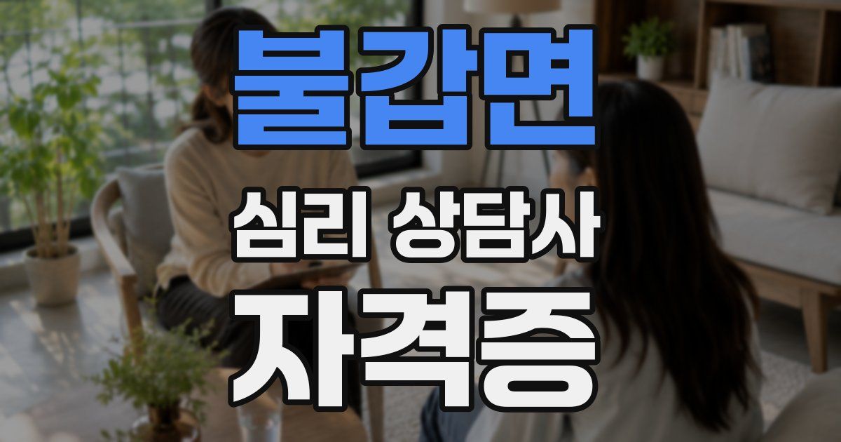 불갑면 심리 상담사 자격증