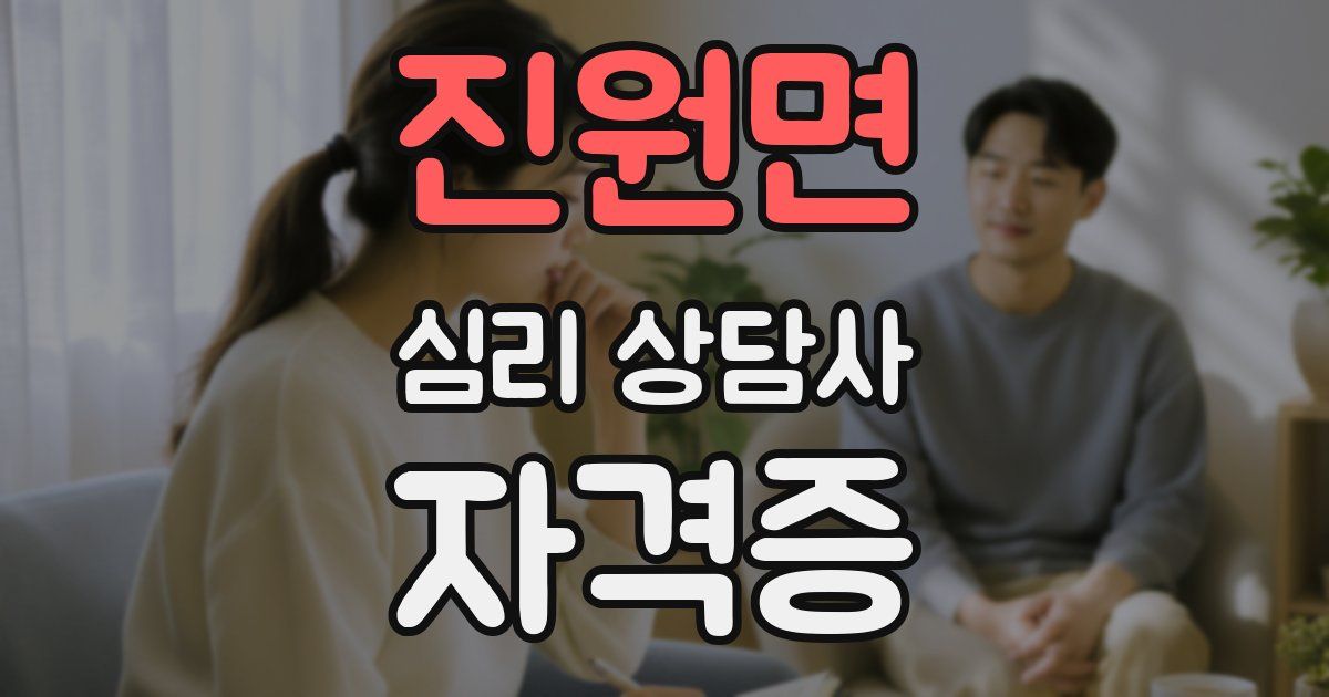 진원면 심리 상담사 자격증