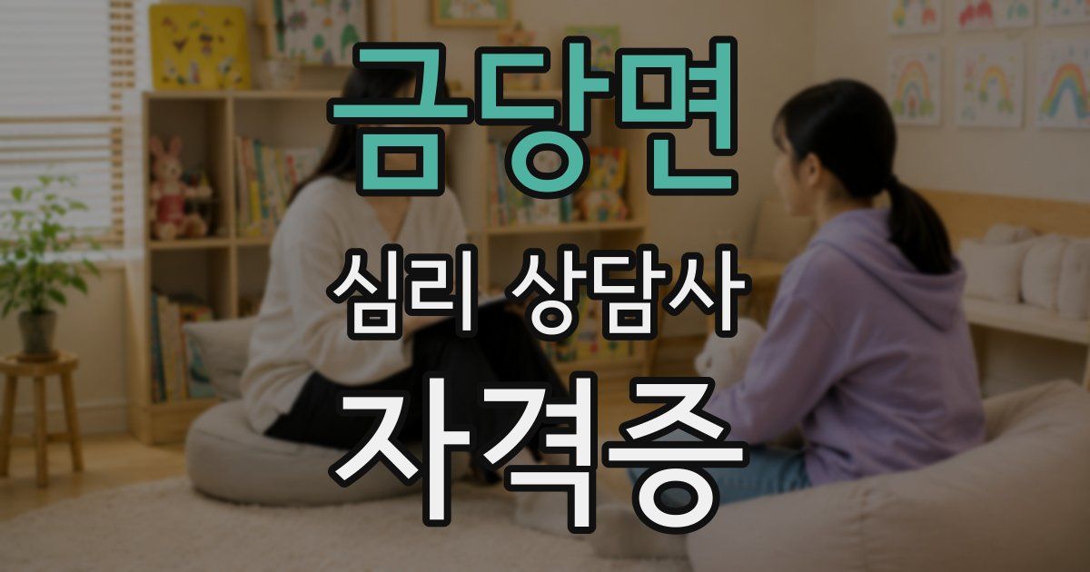 금당면 심리 상담사 자격증