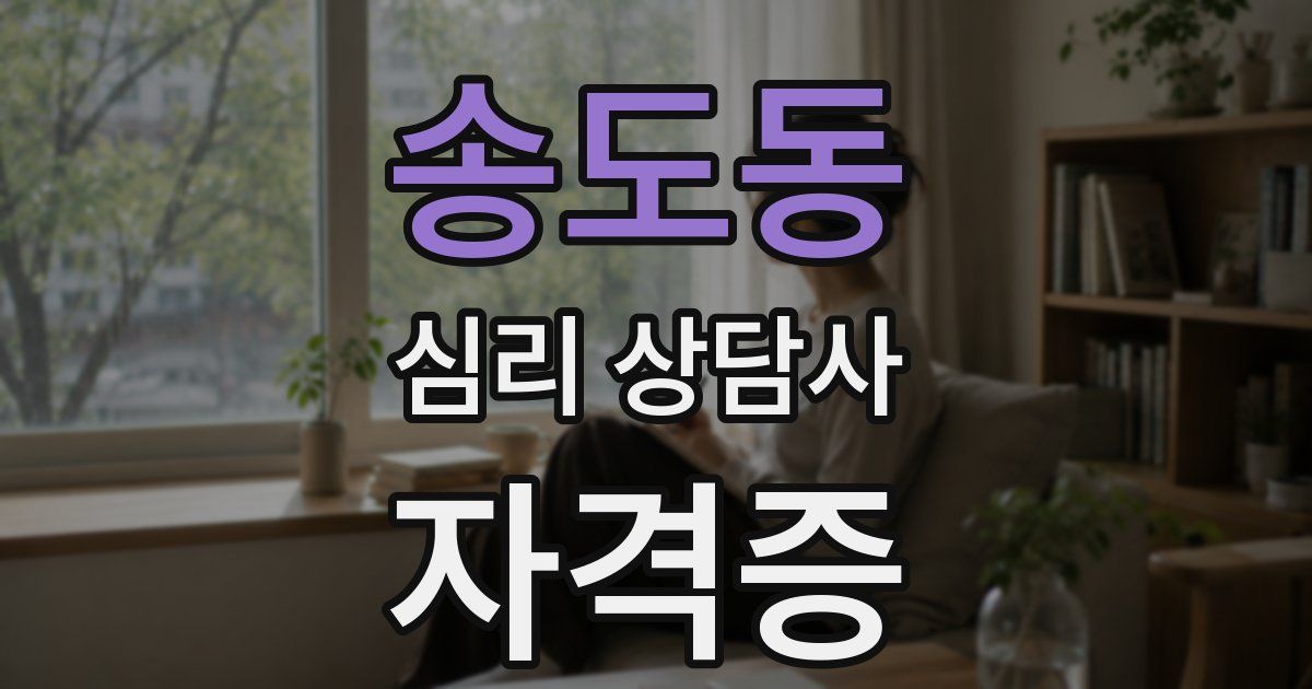 송도동 심리 상담사 자격증