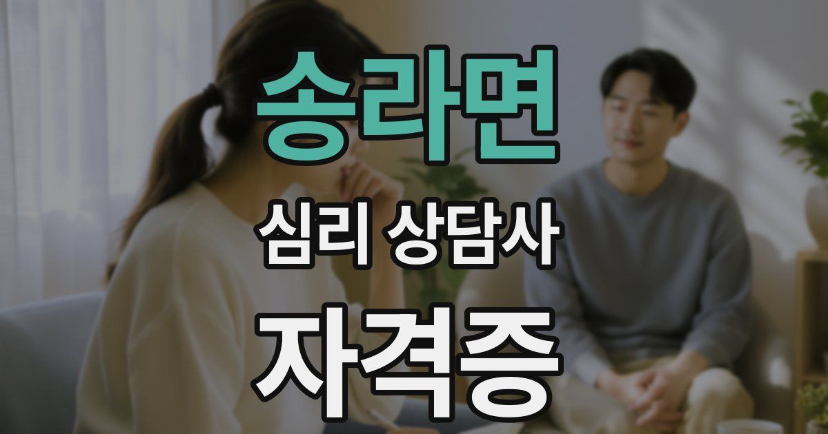 송라면 심리 상담사 자격증