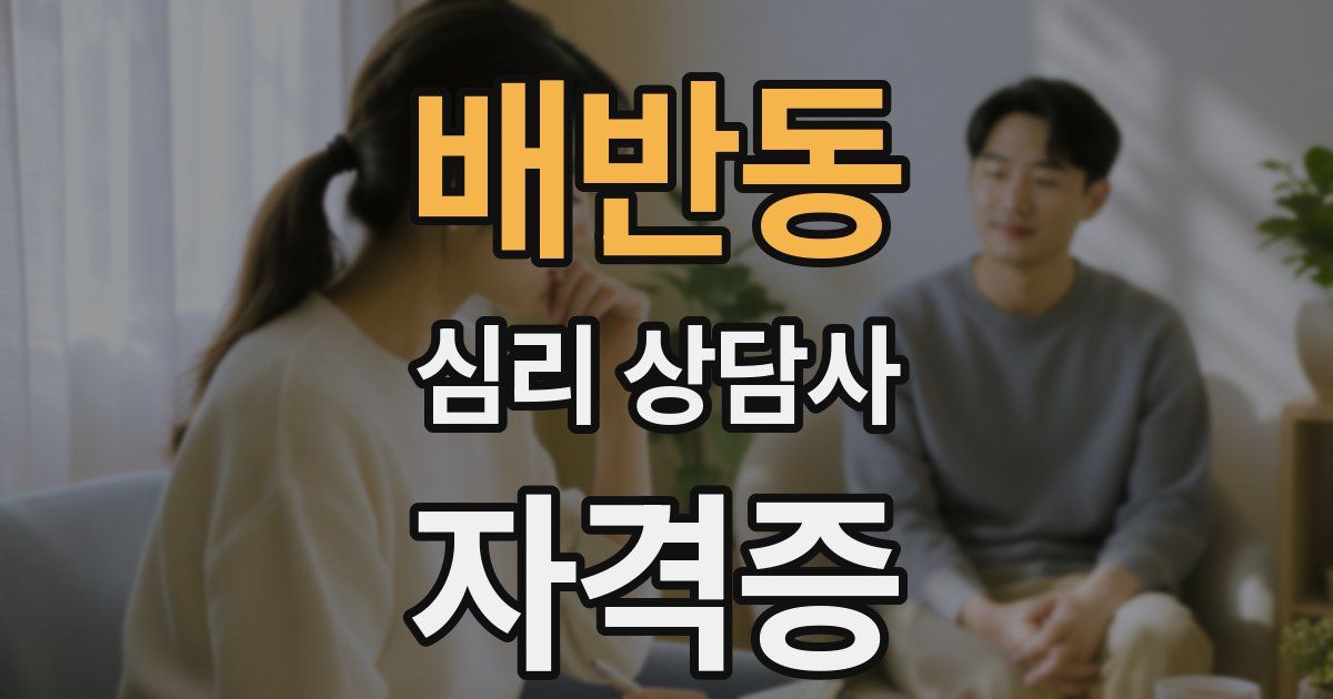 배반동 심리 상담사 자격증