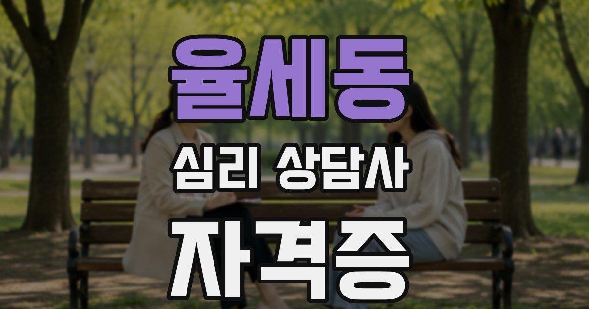 율세동 심리 상담사 자격증