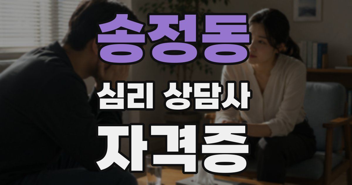 송정동 심리 상담사 자격증
