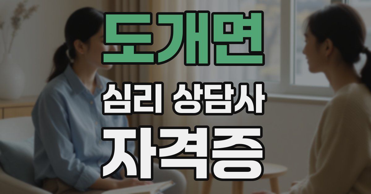 도개면 심리 상담사 자격증