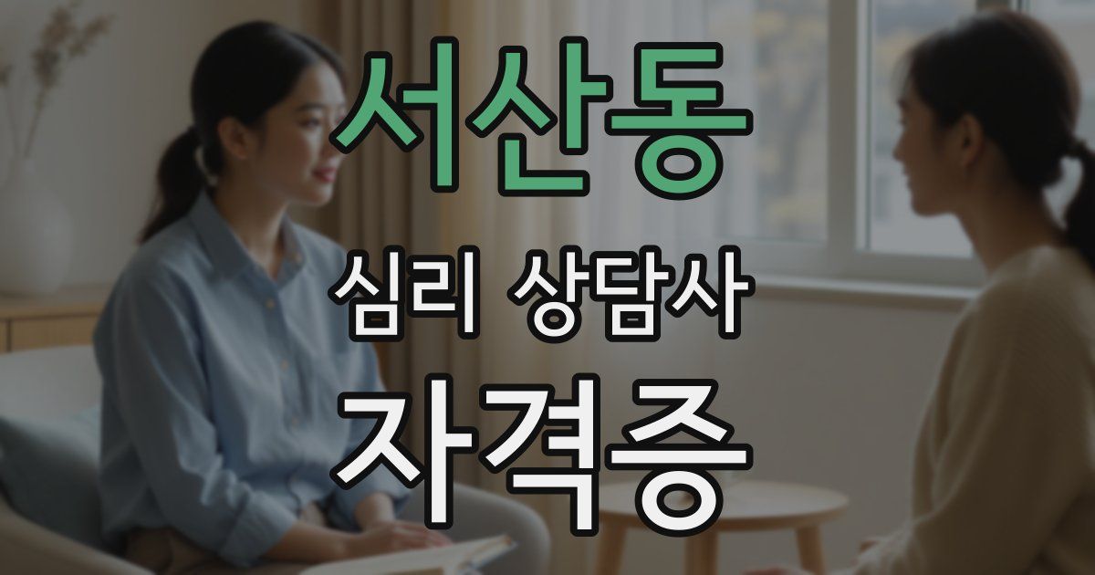 서산동 심리 상담사 자격증