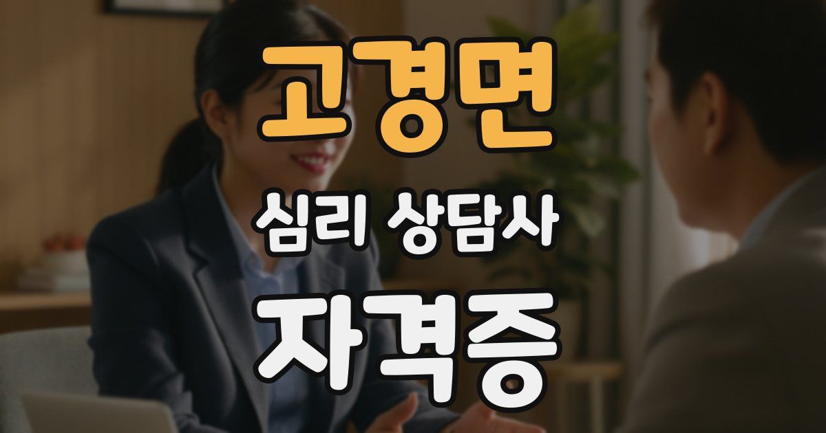 고경면 심리 상담사 자격증