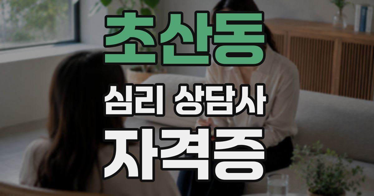 초산동 심리 상담사 자격증