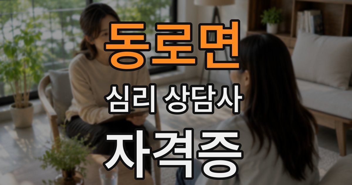 동로면 심리 상담사 자격증