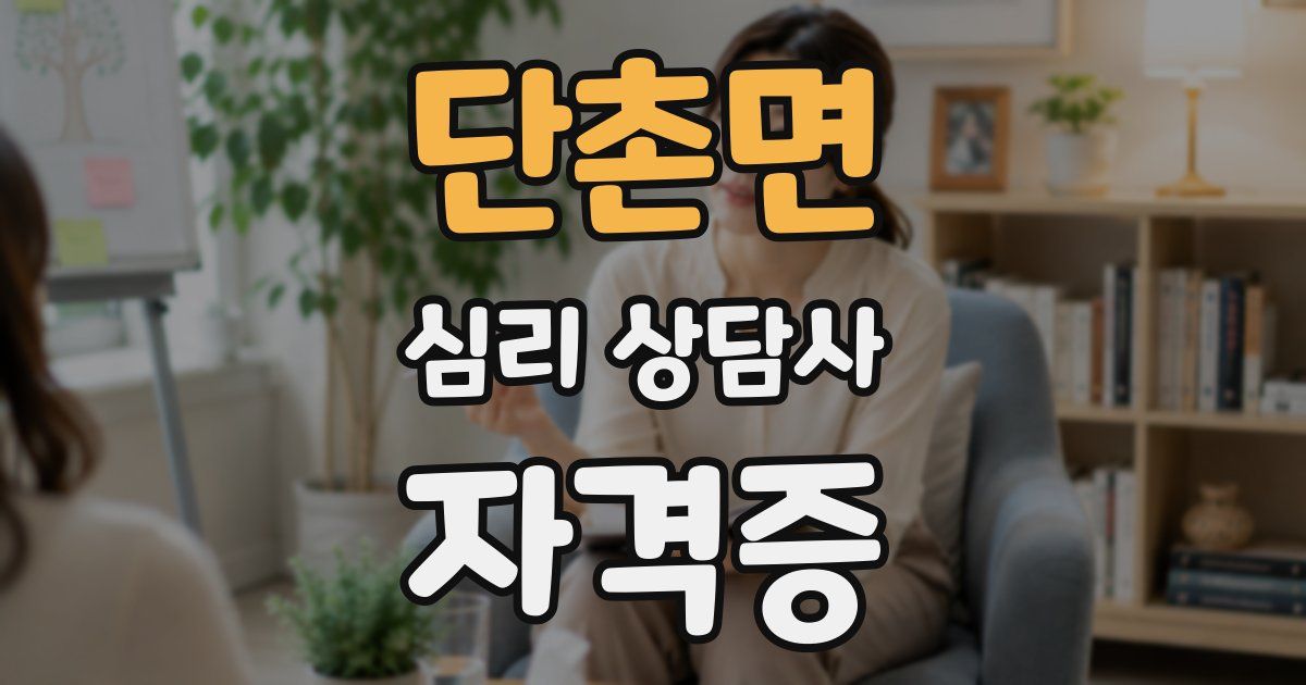 단촌면 심리 상담사 자격증