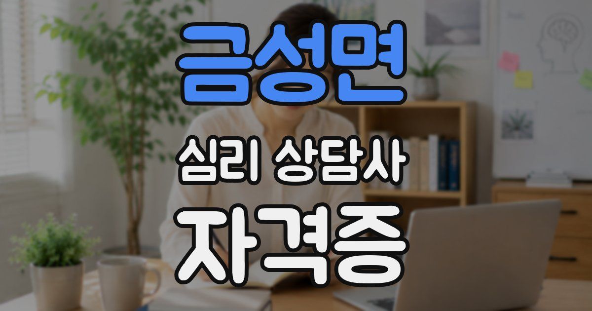 금성면 심리 상담사 자격증