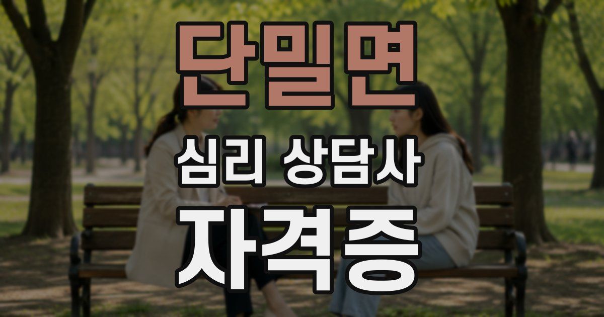 단밀면 심리 상담사 자격증