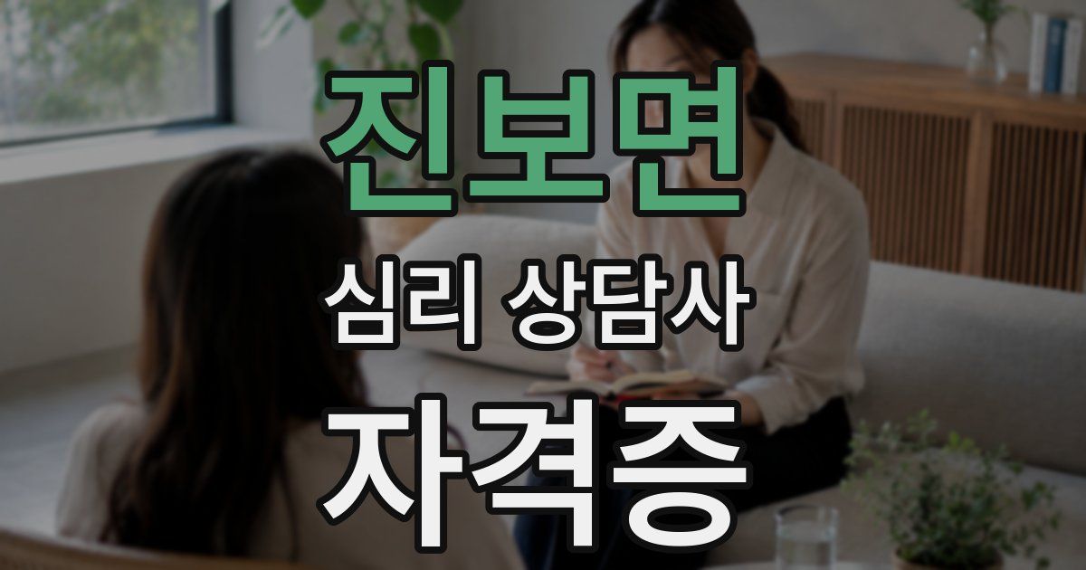 진보면 심리 상담사 자격증