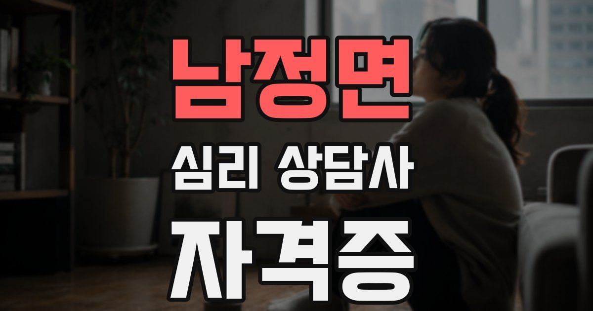 남정면 심리 상담사 자격증