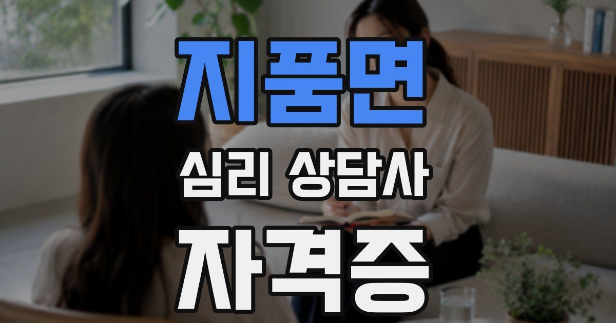 지품면 심리 상담사 자격증