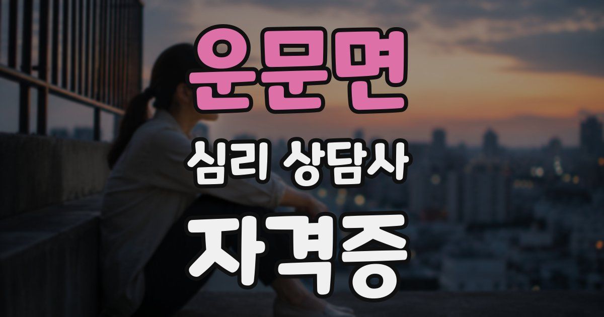 운문면 심리 상담사 자격증