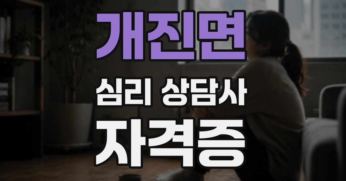 개진면 심리 상담사 자격증