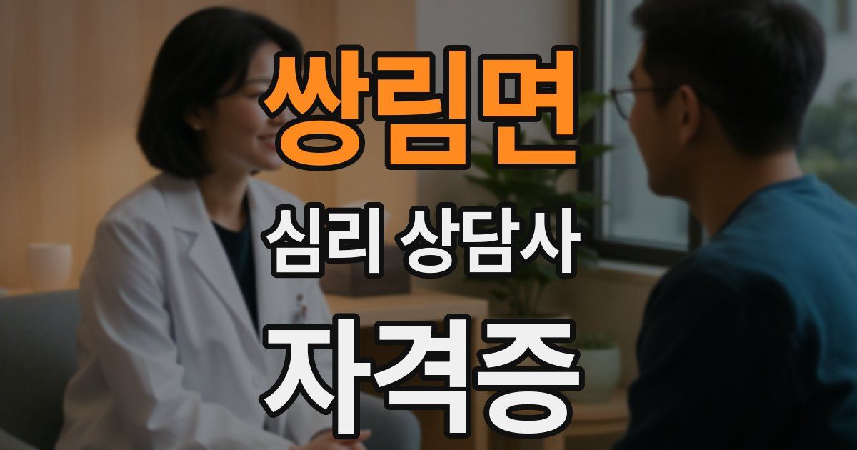 쌍림면 심리 상담사 자격증