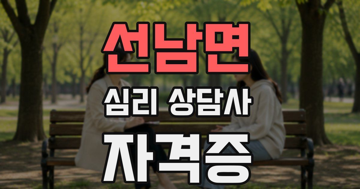 선남면 심리 상담사 자격증