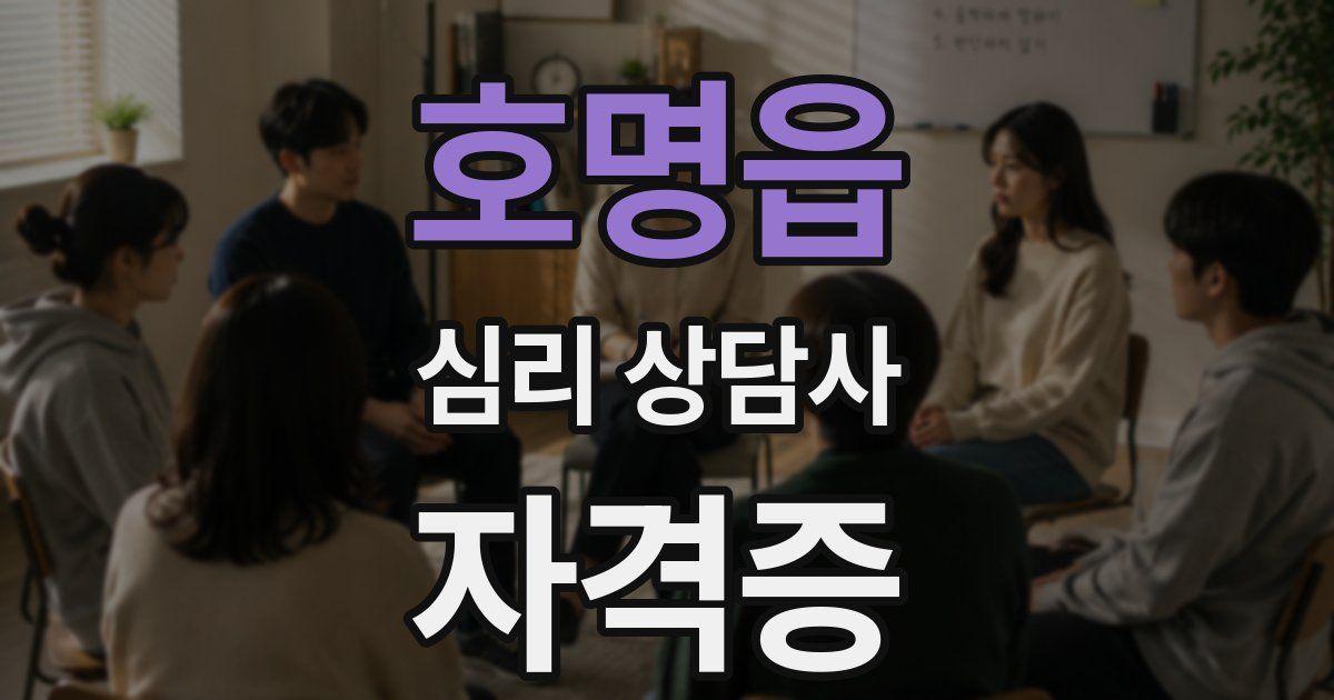 호명읍 심리 상담사 자격증
