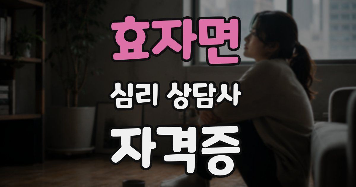 효자면 심리 상담사 자격증