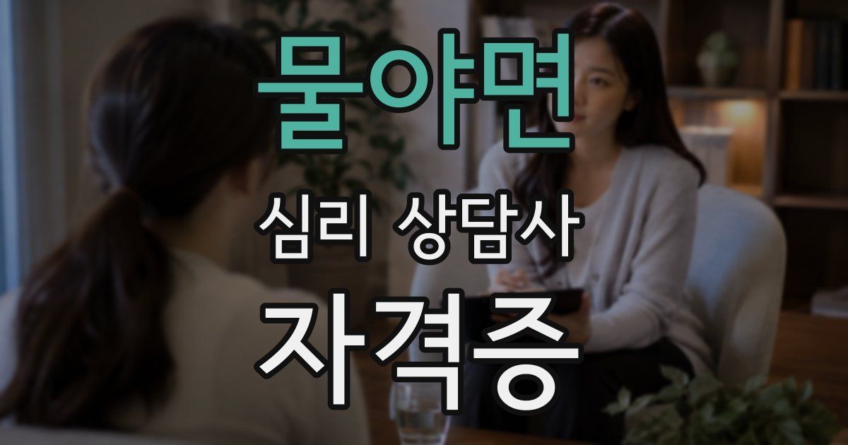 물야면 심리 상담사 자격증