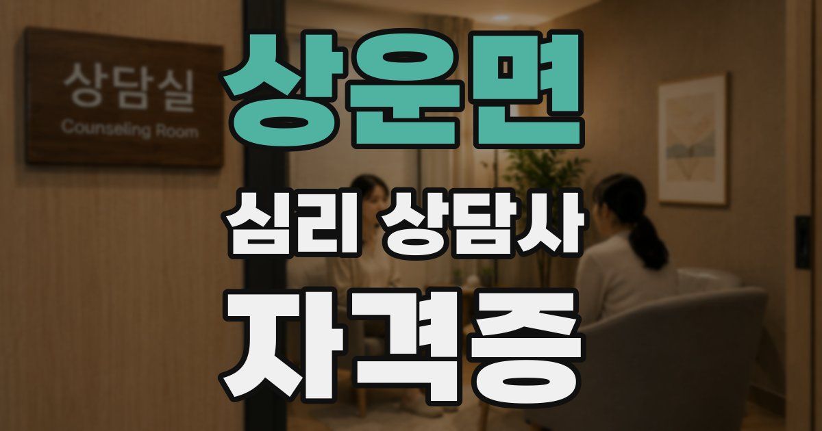 상운면 심리 상담사 자격증