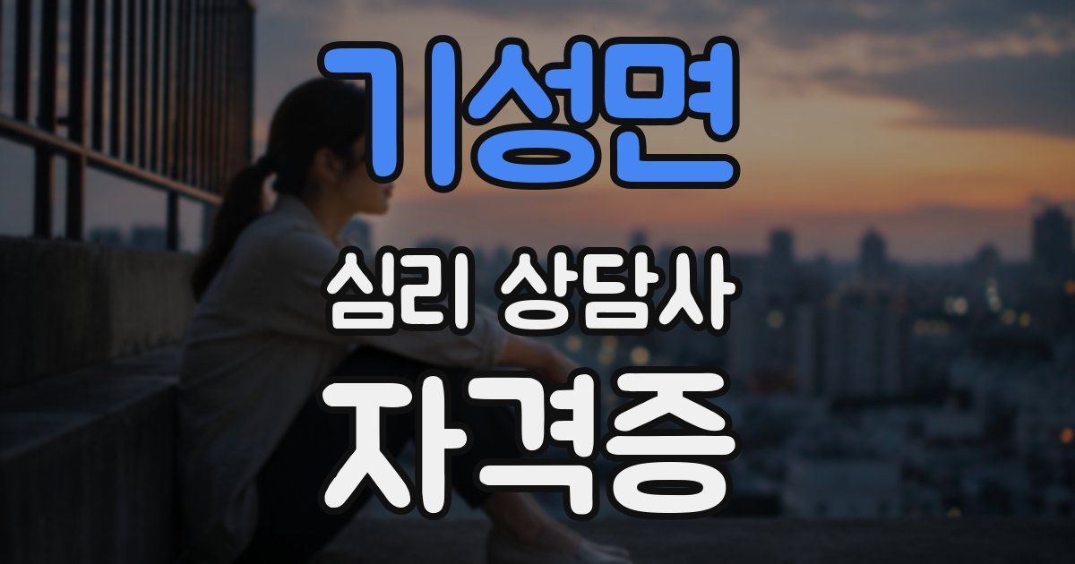 기성면 심리 상담사 자격증
